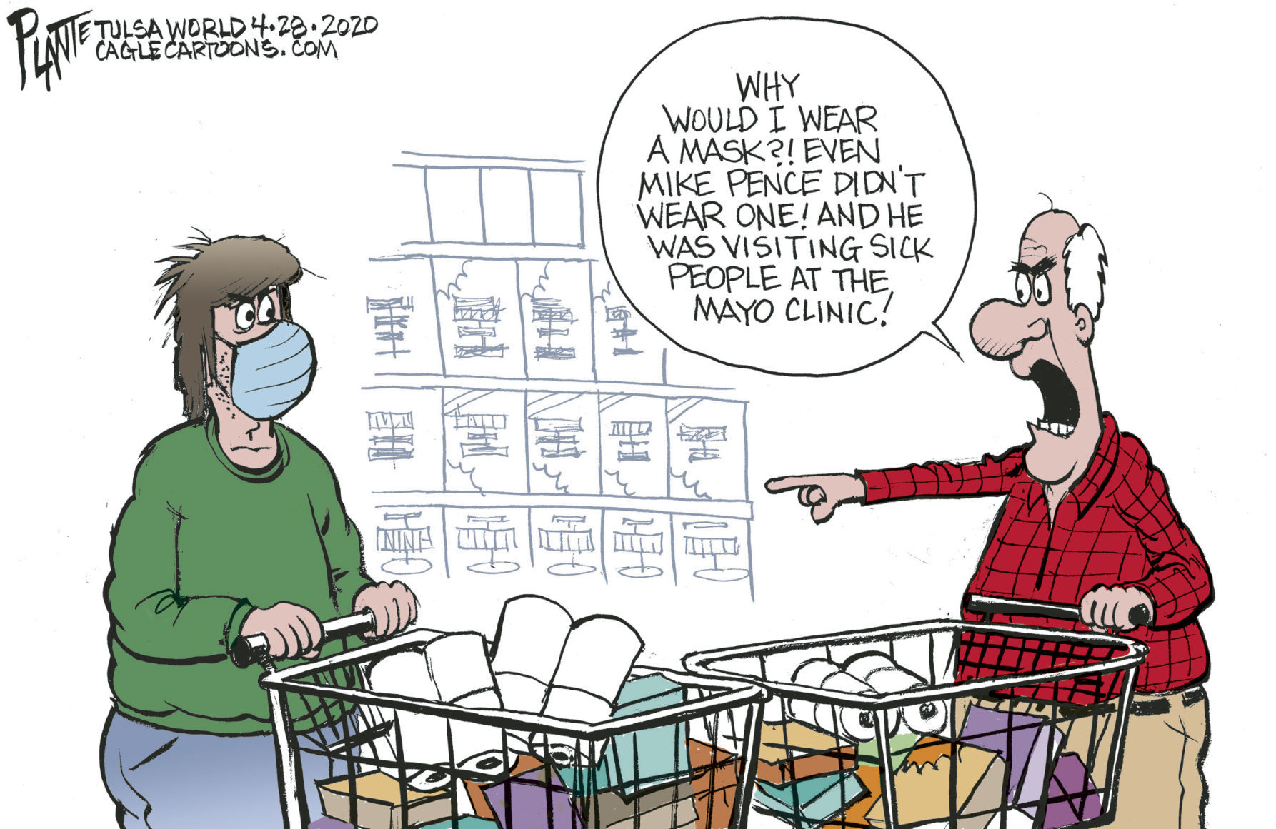 Bruce Plante Cartoon: The unmasked man